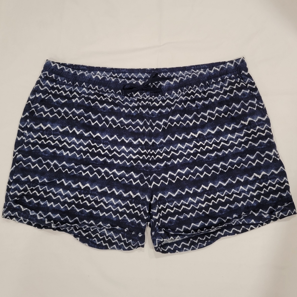 Old Navy Blue White Linen Shorts XXL